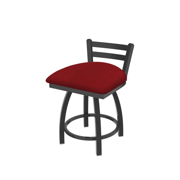 18" Low Back Swivel Vanity Stool, Pewter Finish, Graph Ruby Seat